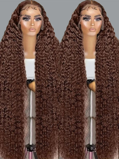 Chocolate Brown Deep Wave Human Hair Wig