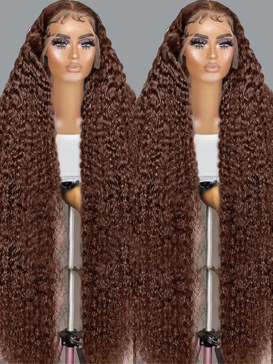 Chocolate Brown Deep Wave Human Hair Wig