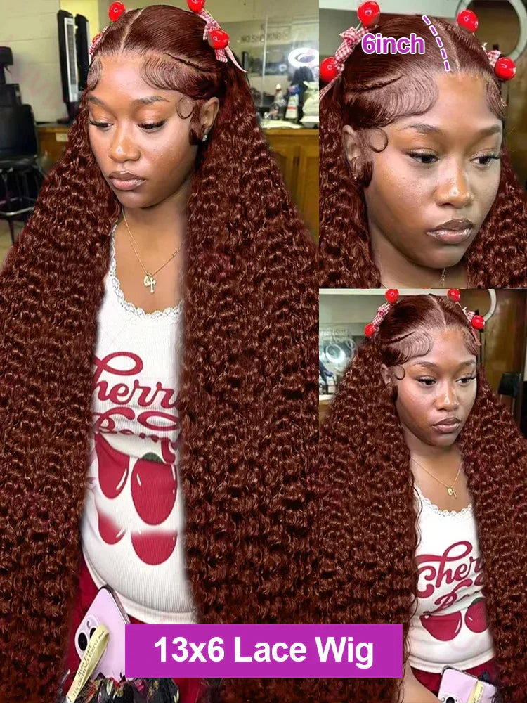 Chocolate Brown Hd Lace Frontal Curly Wigs